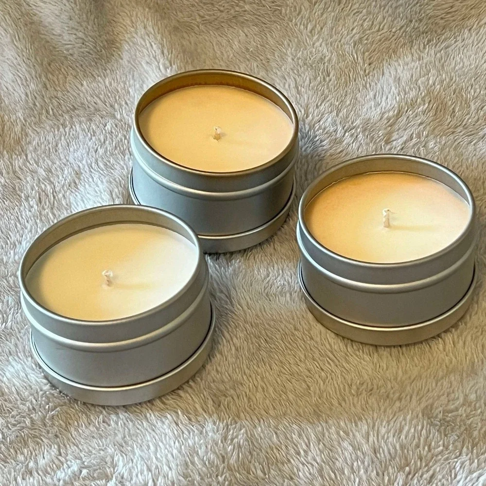 Becker Vineyards Texas Hill Co 100% Soy Tin Candles Set/3 NEW 25 Hours TEXAS HTF